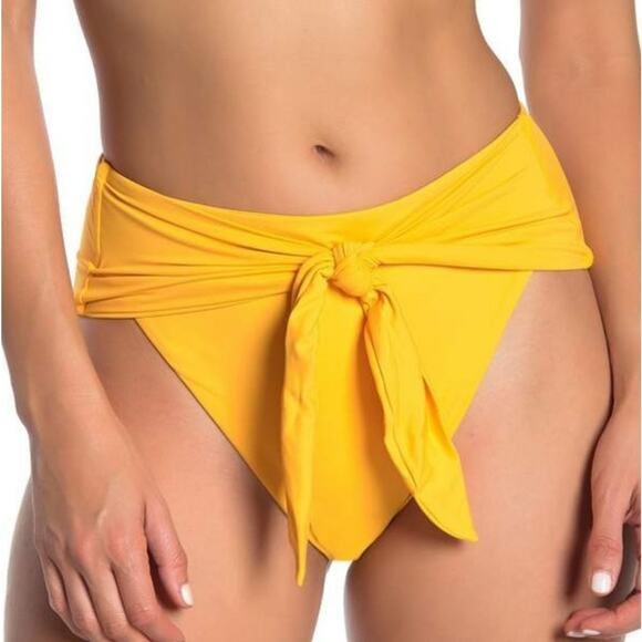 New Onia X WeWoreWhat Riviera Bikini Bottom Large Citrus Yellow Women's Size L - Picture 3 of 10